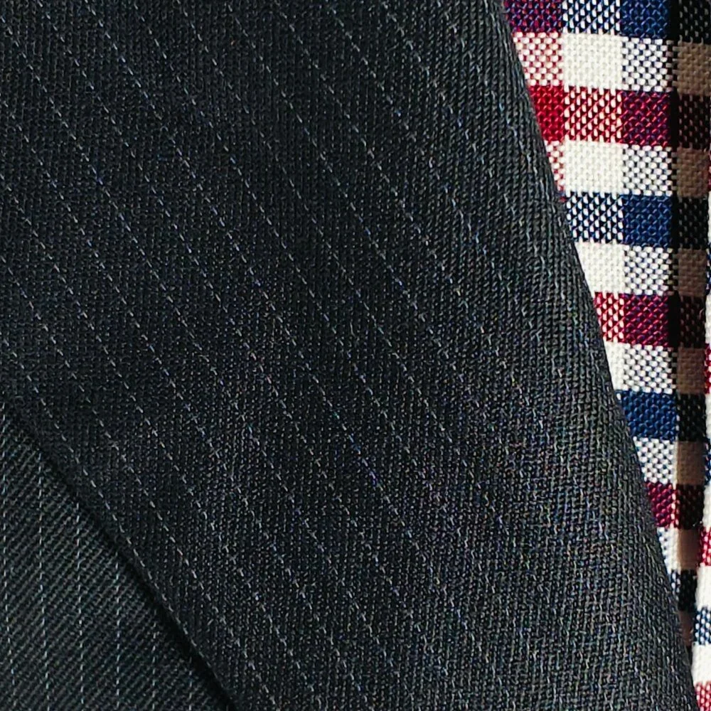 Banana Republic Men's Sport Coat Blazer Three Button Dark Navy‎ Striped Wool 46R